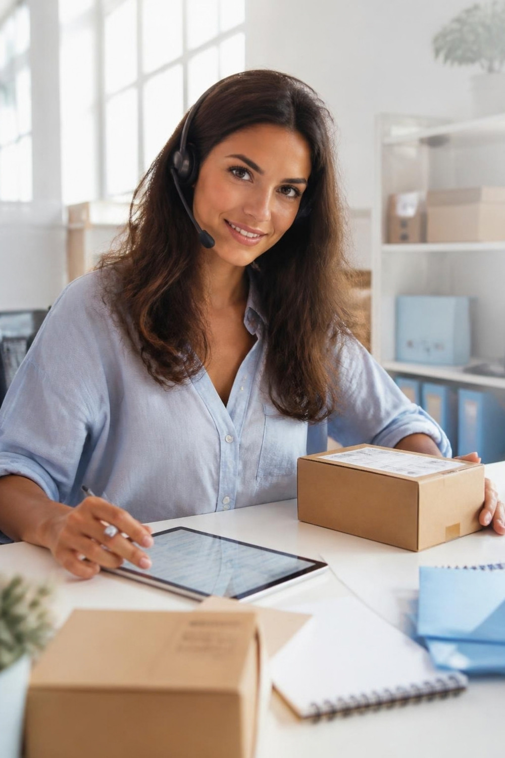 Secretaria virtual consultando el estado de un pedido de una tienda online